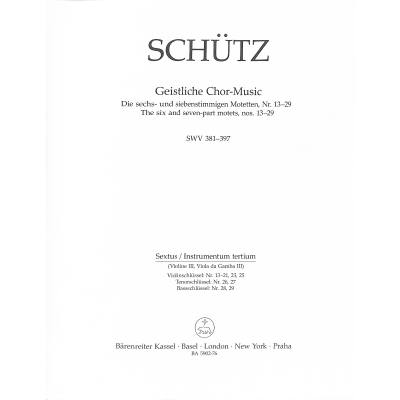 9790006557561 - Geistliche Chormusik SWV 381-397