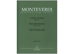 9790006567126 - Urtext   Lamento dArianna (Fassungen für Solostimme und Basso continuo) - Claudio Monteverdi Geheftet