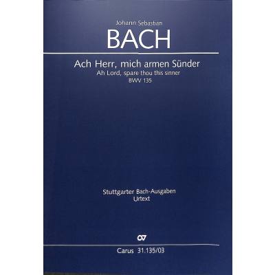 9790007059118 - Kantate 135 ach Herr mich armen Sünder BWV 135