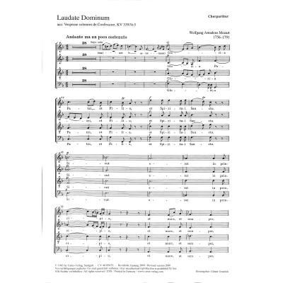 9790007059774 - Laudate dominum (Vesperae solennes de confessore KV 339)