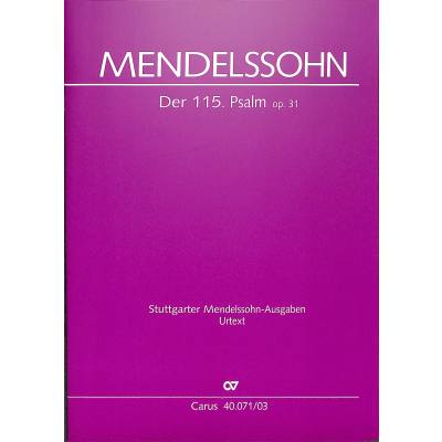 9790007060541 - Psalm 115 non nobis domine - nicht unserm Namen Herr op 31