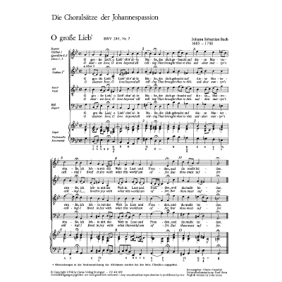 9790007062033 - Choralsätze aus der Johannes Passion BWV 245