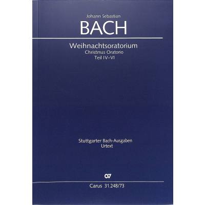 9790007079451 - Weihnachtsoratorium BWV 248 Teil 4-6