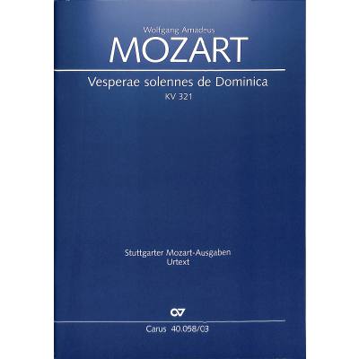 9790007083892 - Vesperae solennes de dominica KV 321