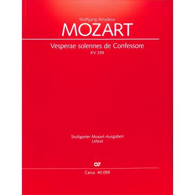 9790007083960 - Vesperae solennes de confessore KV 339