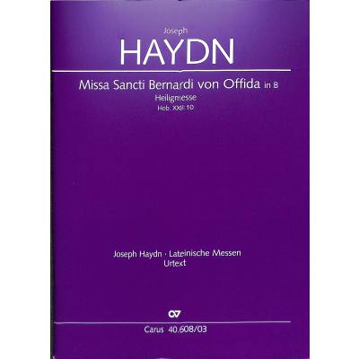 9790007091606 - Missa Sancti Bernardi von Offida B-Dur