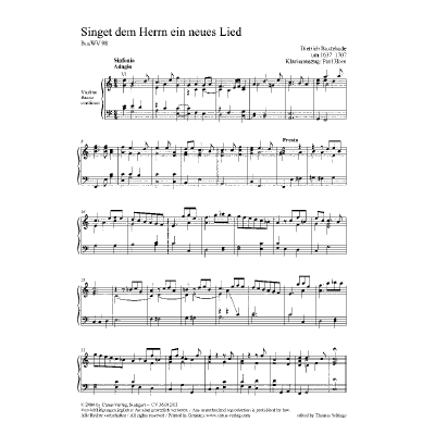 9790007110963 - Singet dem Herrn ein neues Lied BUXWV 98