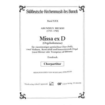 9790007114435 - Missa ex D - Orgelsolomesse