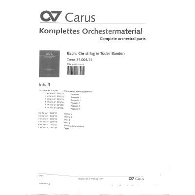 9790007133931 - Kantate 4 Christ lag in Todesbanden BWV 4