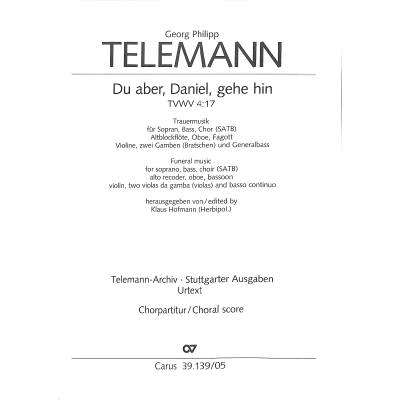 9790007170653 - Du aber Daniel gehe hin (Trauerkantate) TWV 417