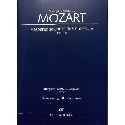 9790007240943 - Vesperae solennes de confessore KV 339