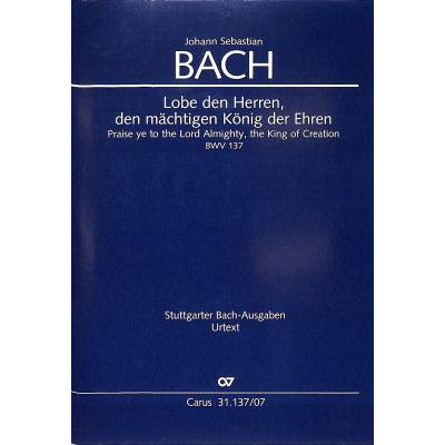 9790007242275 - Kantate 137 Lobe den Herren den mächtigen König der Ehren BWV 137