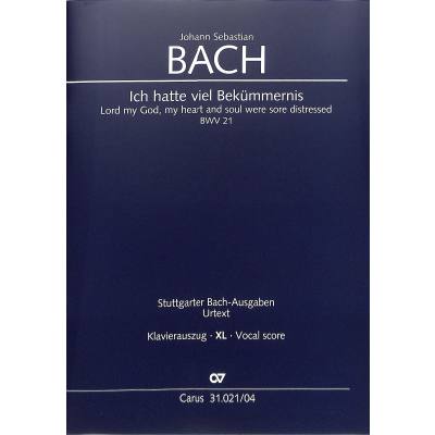 9790007244637 - Kantate 21 ich hatte viel Bekümmernis BWV 21