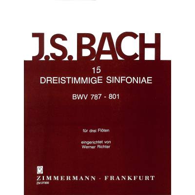 9790010273006 - 15 dreistimmige Inventionen (Sinfonien) BWV 787-801