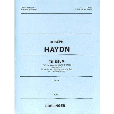 9790012100003 - Te Deum für die Kaiserin Marie Therese C-Dur Hob 23C2