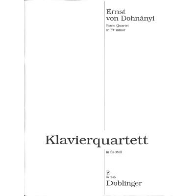 9790012197713 - Klavierquartett fis-moll (1893)