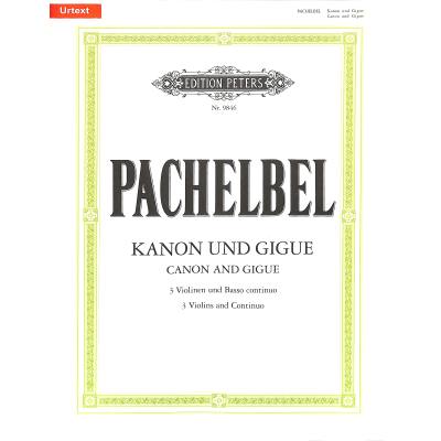 9790014078867 - Noten Pachelbel Kanon & Gigue 3 Violinen & Basso Continuo Peters EP 9846