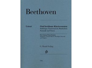 9790201813929 - G Henle Urtext-Ausgabe   Ludwig van Beethoven - Fünf berühmte Klaviersonaten - Ludwig van Beethoven - Fünf berühmte Klaviersonaten Kartoniert (TB)