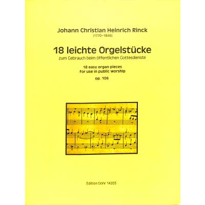 9790202032039 - 18 leichte Orgelstücke op 106