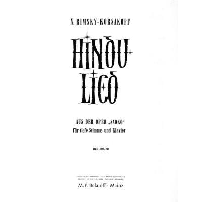 9790203001430 - HINDU LIED (SADKO)