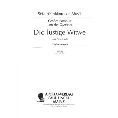 9790203902621 - Die lustige Witwe - Potpourri