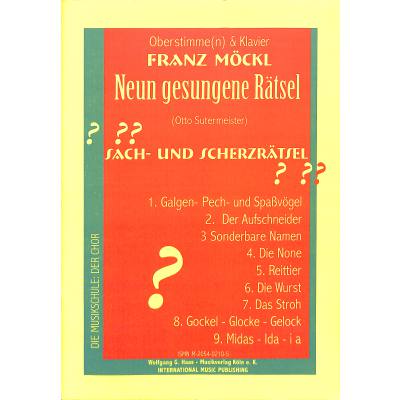 9790205402105 - 9 gesungene Rätsel (Sutermeister)