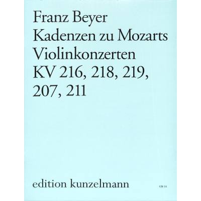 9790206204470 - Kadenzen zu Mozart Violin Konzerte