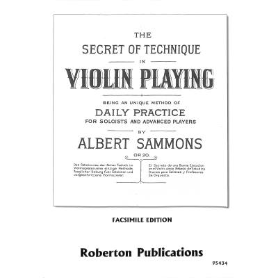 9790222304185 - Secret of the technique in Violin playing