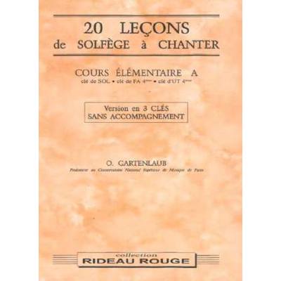 9790231100310 - 20 lecons de solfege a chanter cours elementaire a