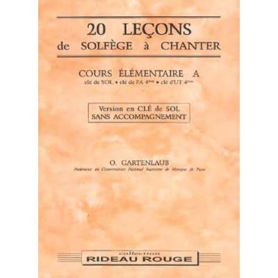 9790231102499 - 20 lecons de solfege a chanter cours elementaire a