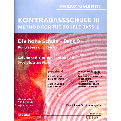 9790500334248 - Kontrabass Schule 3 | Die hohe Schule 9