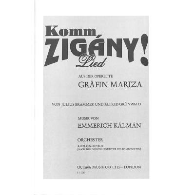 9790500831655 - Komm Zigany (Gräfin Mariza)