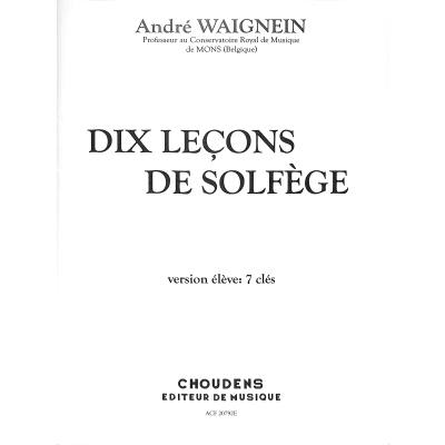 9790570693207 - 10 Lecons de solfege