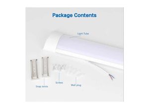 9795002430856 - Augienb - 4PCS led Batten Tube Light 4FT Linear Slimline Panel Deckenleuchten Wandleuchte uk (warmweiß 4Pcs 120cm) Agito