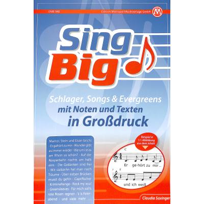 9795016394038 - Sing big | Schlager Songs + Evergreens mit Noten und Texten in Grossdruck